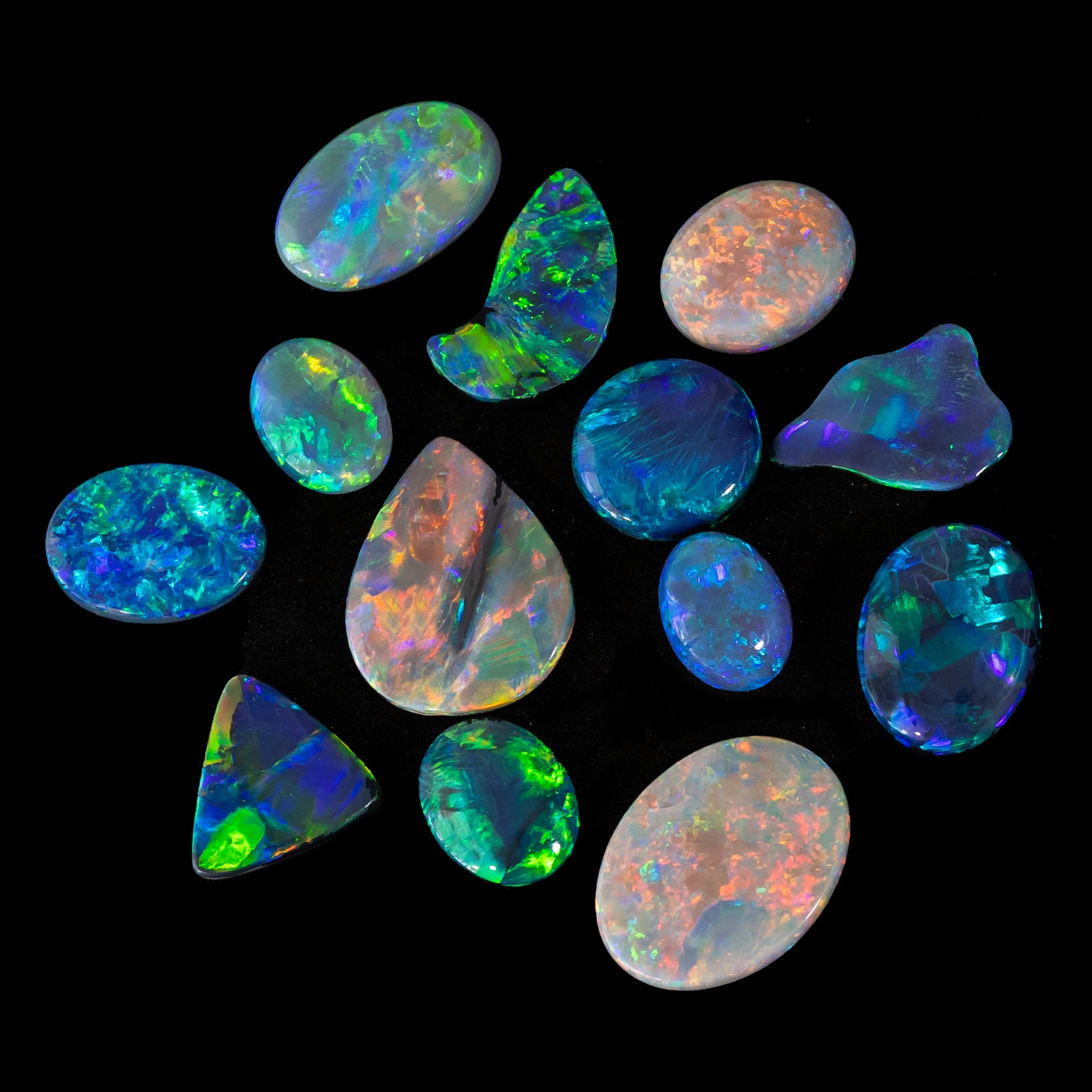 A collection of Australian opals