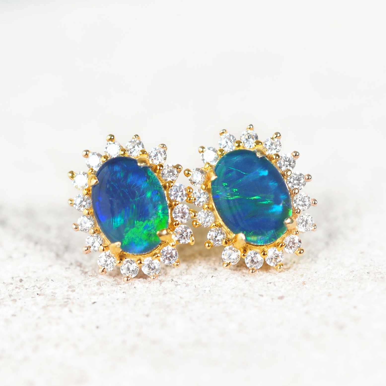 Blue Opal Earrings