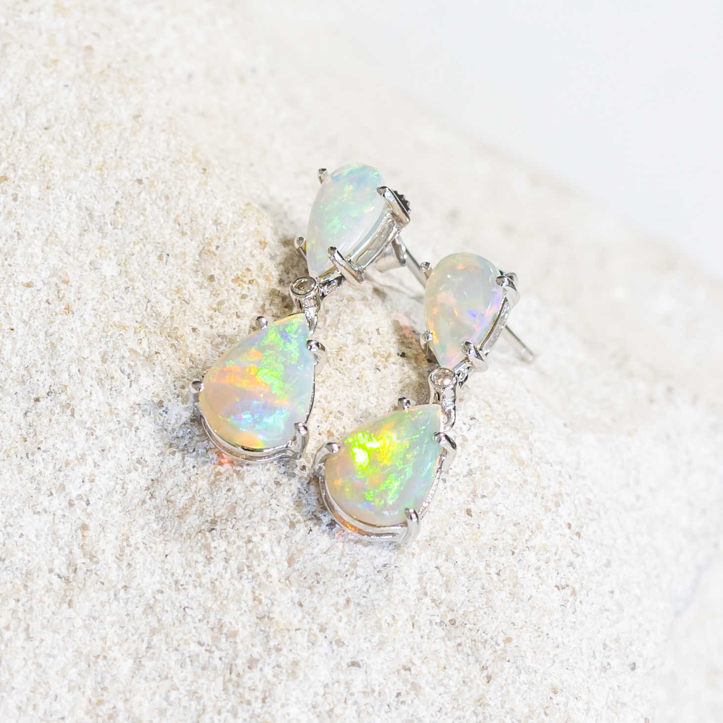 Opal Earrings - Black Star Opal