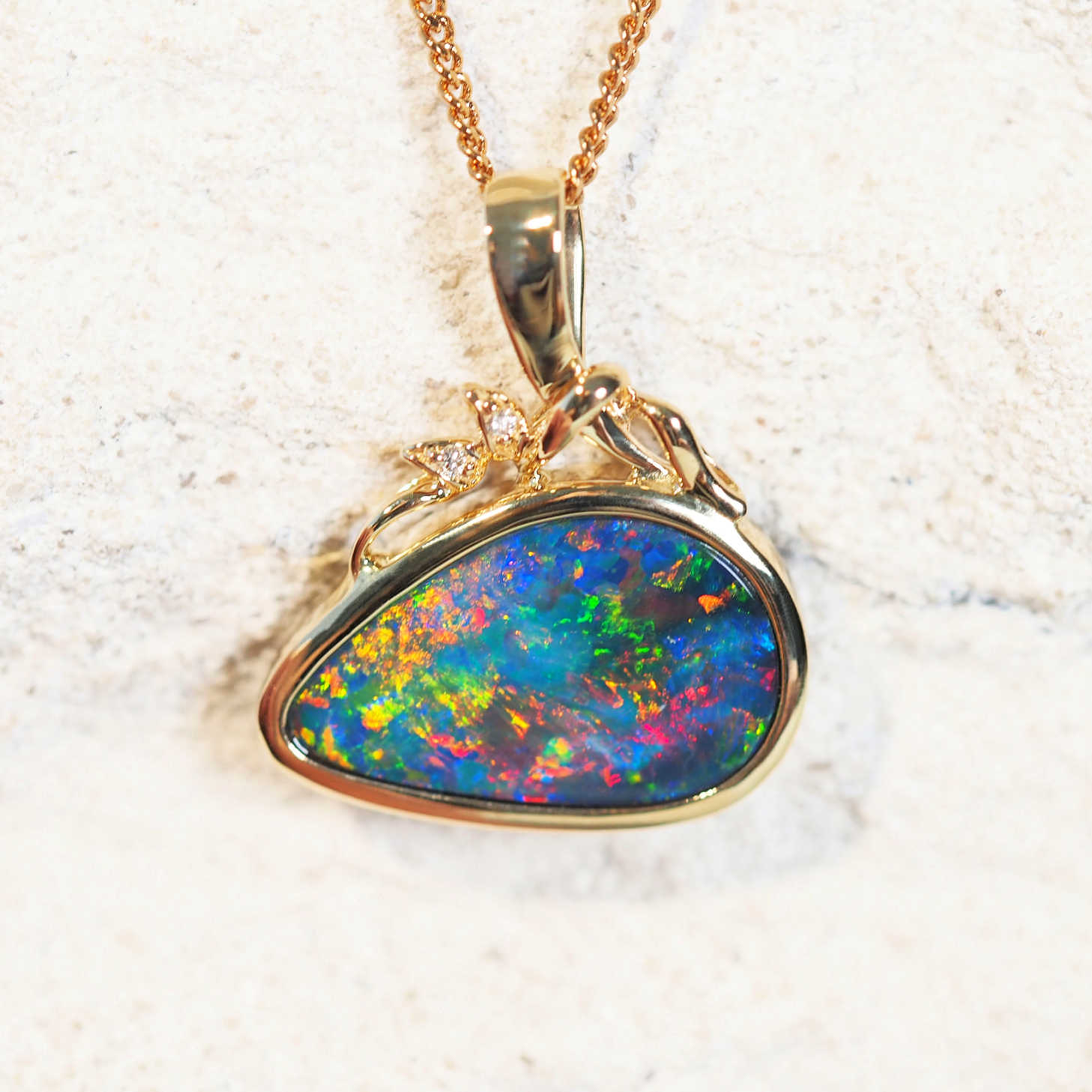 Opal Necklace - Black Star Opal