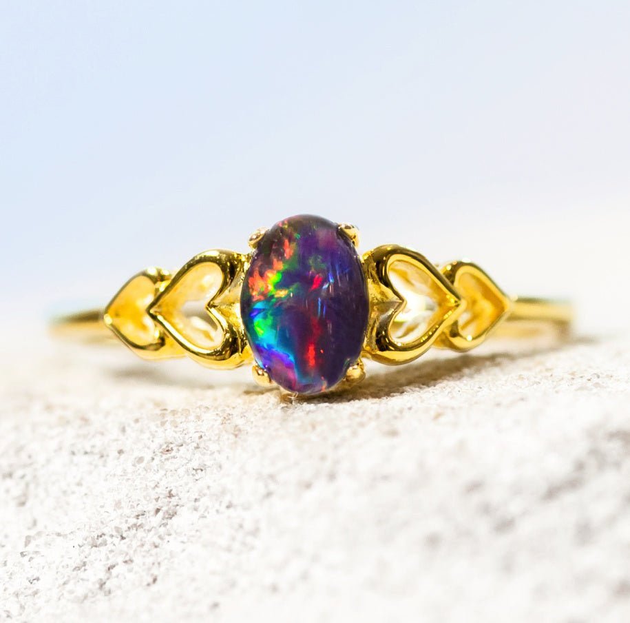 heart design opal ring