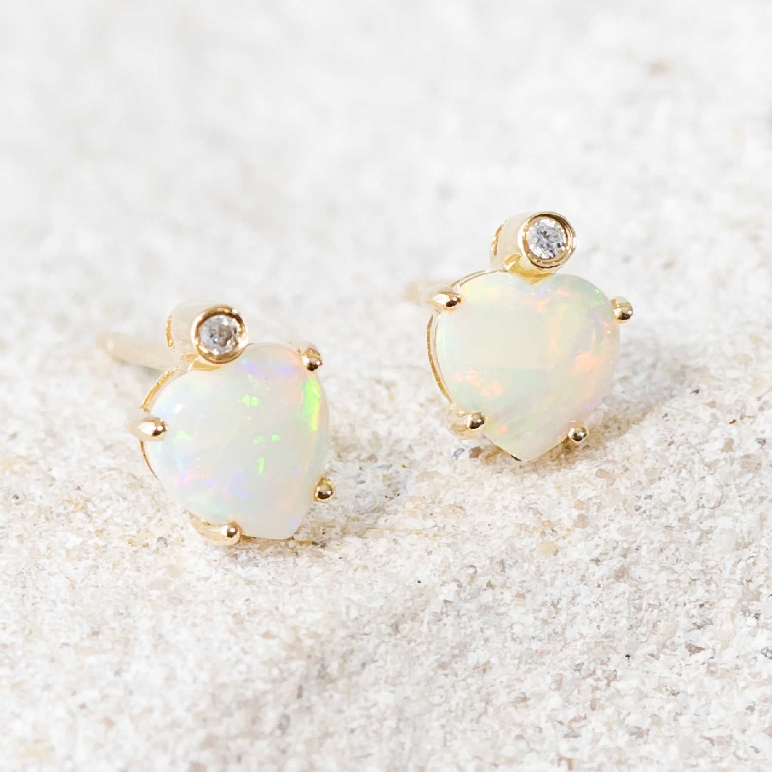 Gold Australian Crystal Opal Earrings