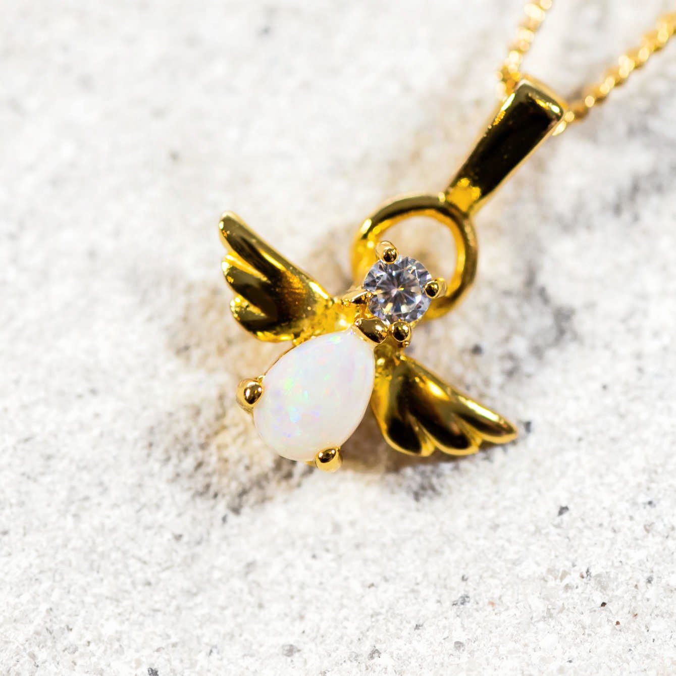 angel design opal pendant