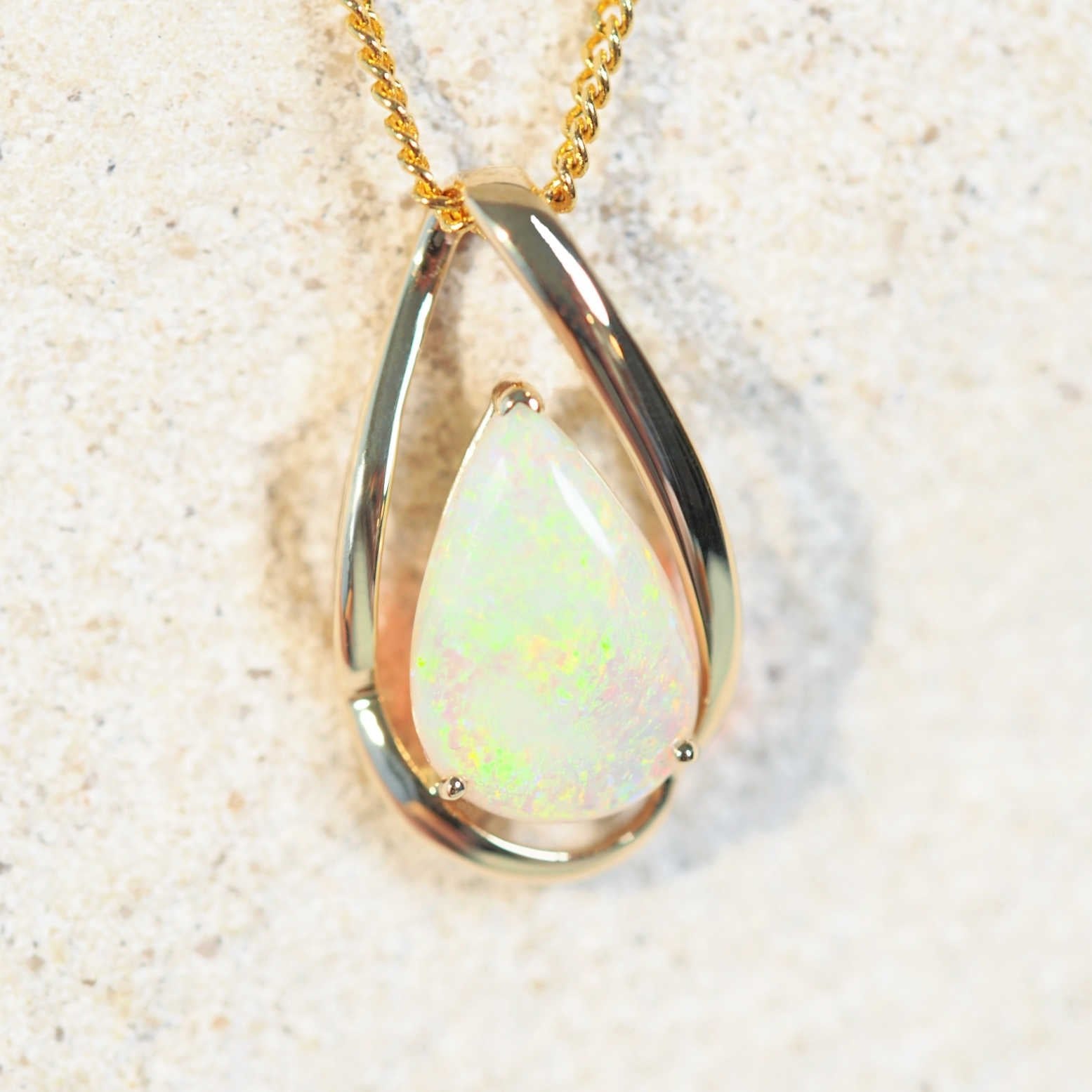 green opal pendant