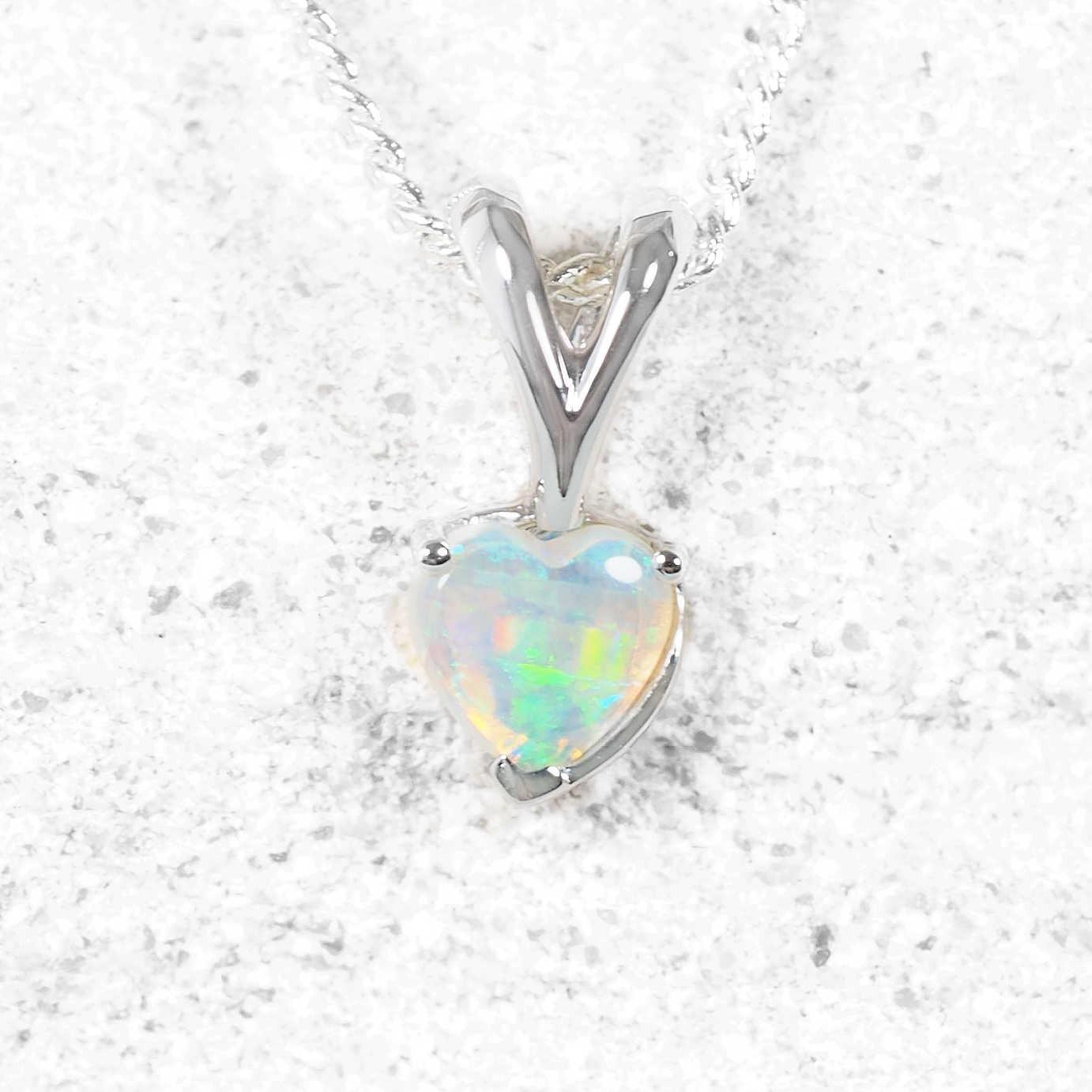 'Cherisse' Crystal Opal Pendant 9ct White Gold