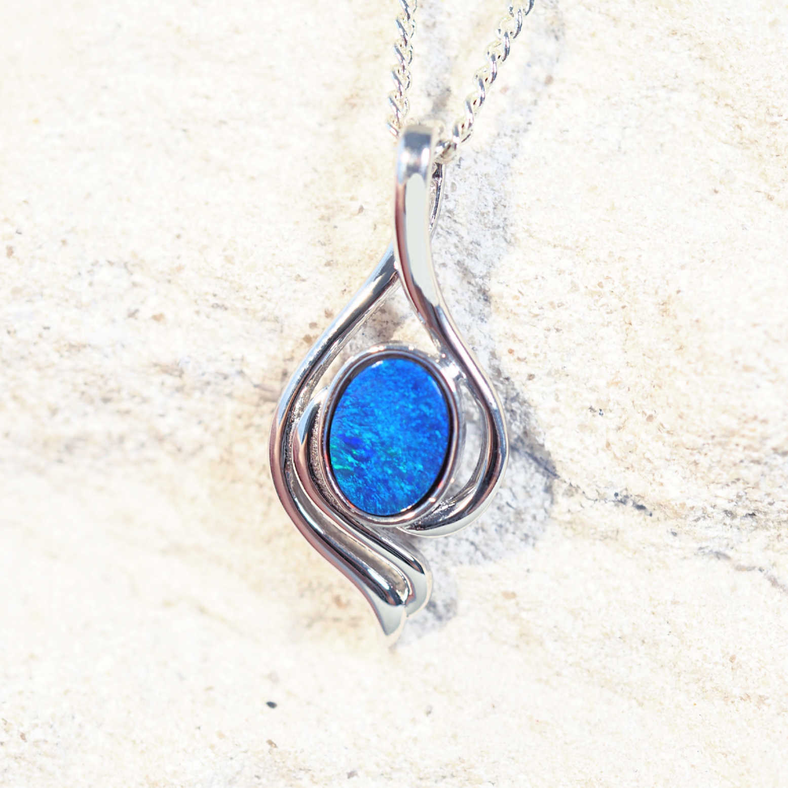blue opal pendant