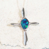 blue opal pendant silver