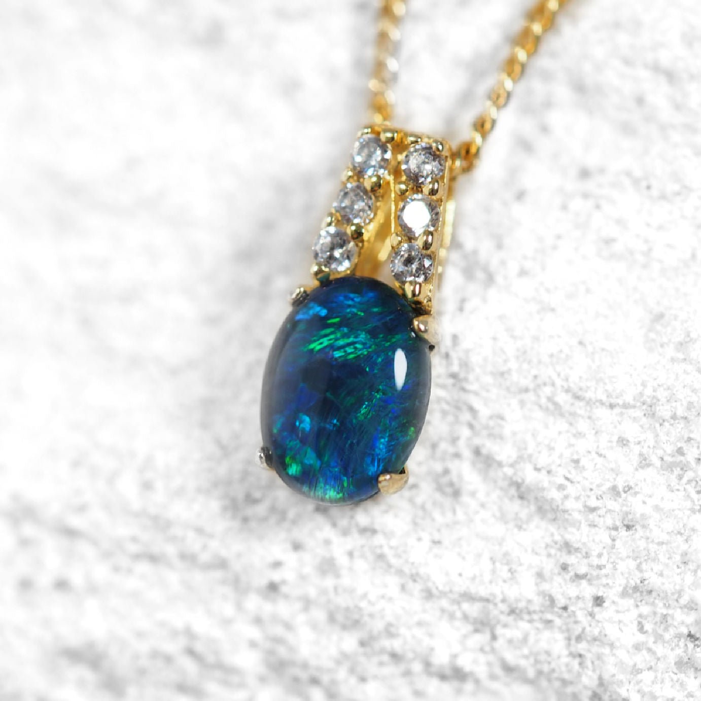 'Danika Blue' Triplet Opal Pendant Gold Plated Silver