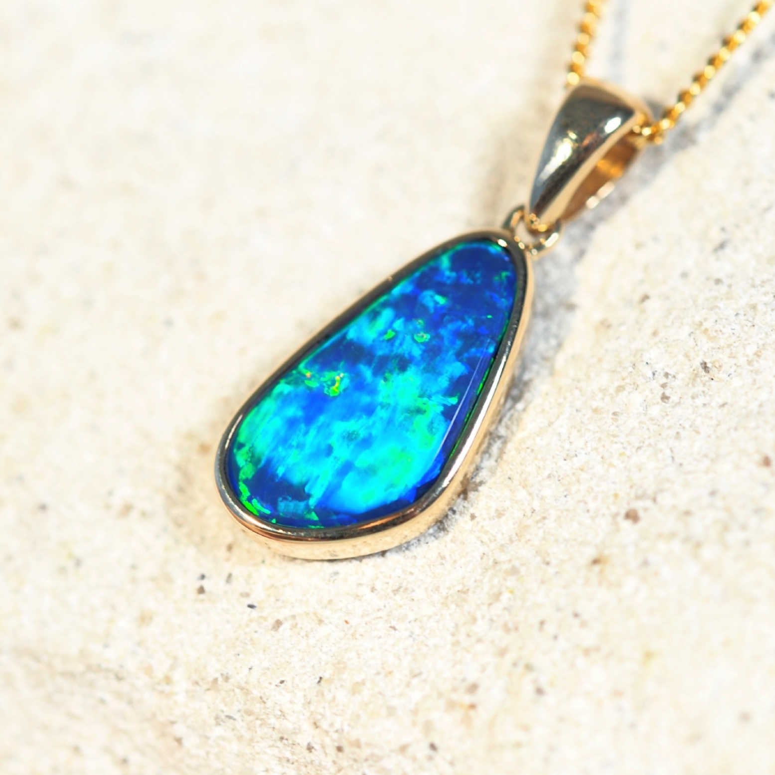 australian gold opal pendant