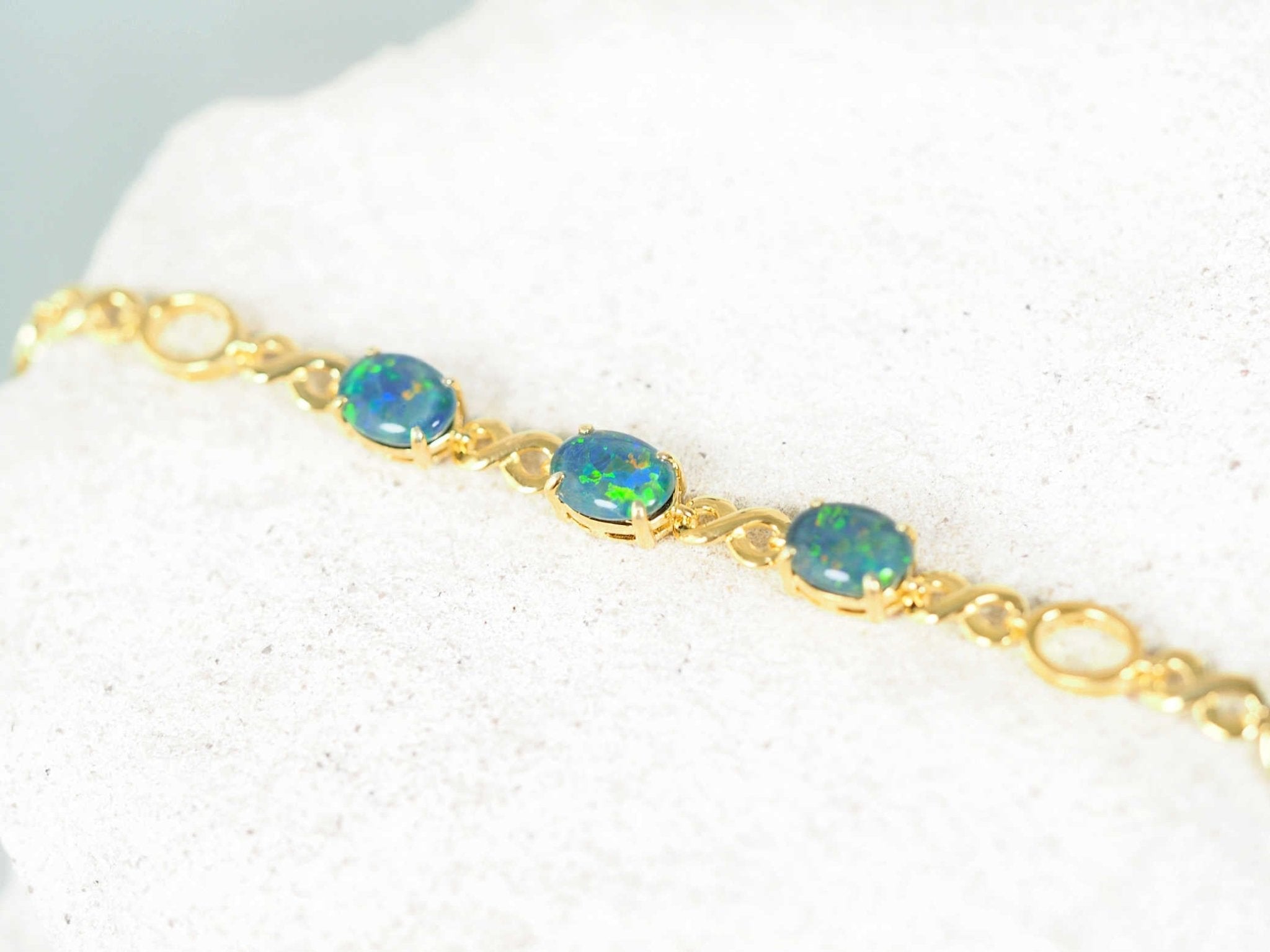 three stone opal bracelet