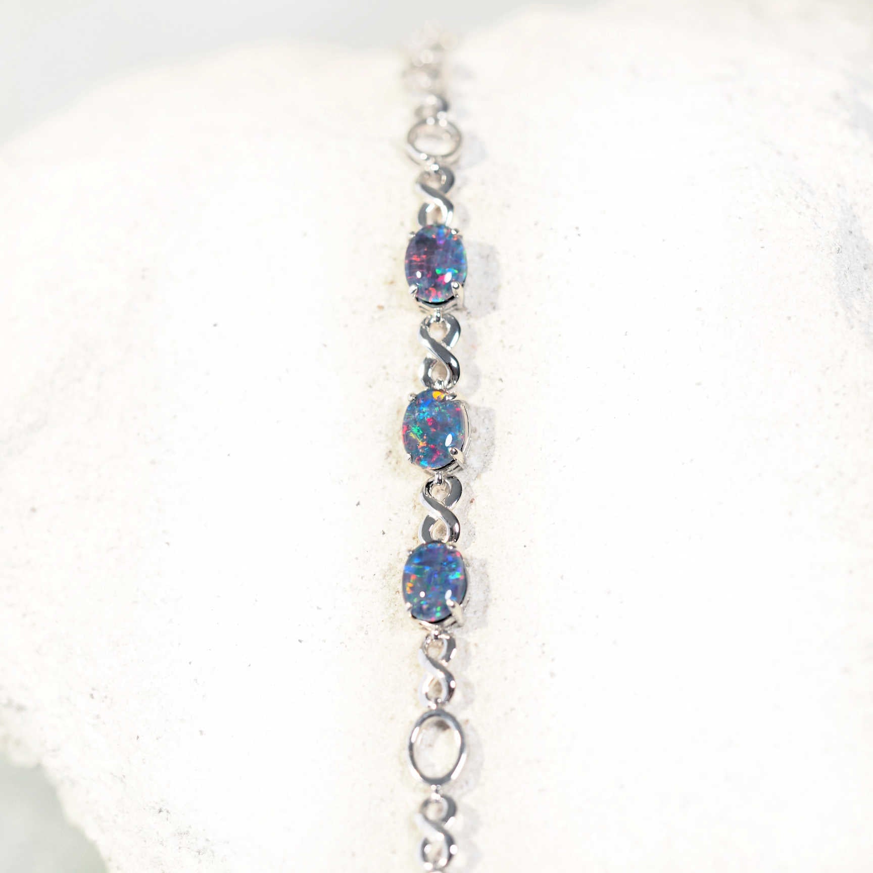 opal bracelet set with Australian triplet opals