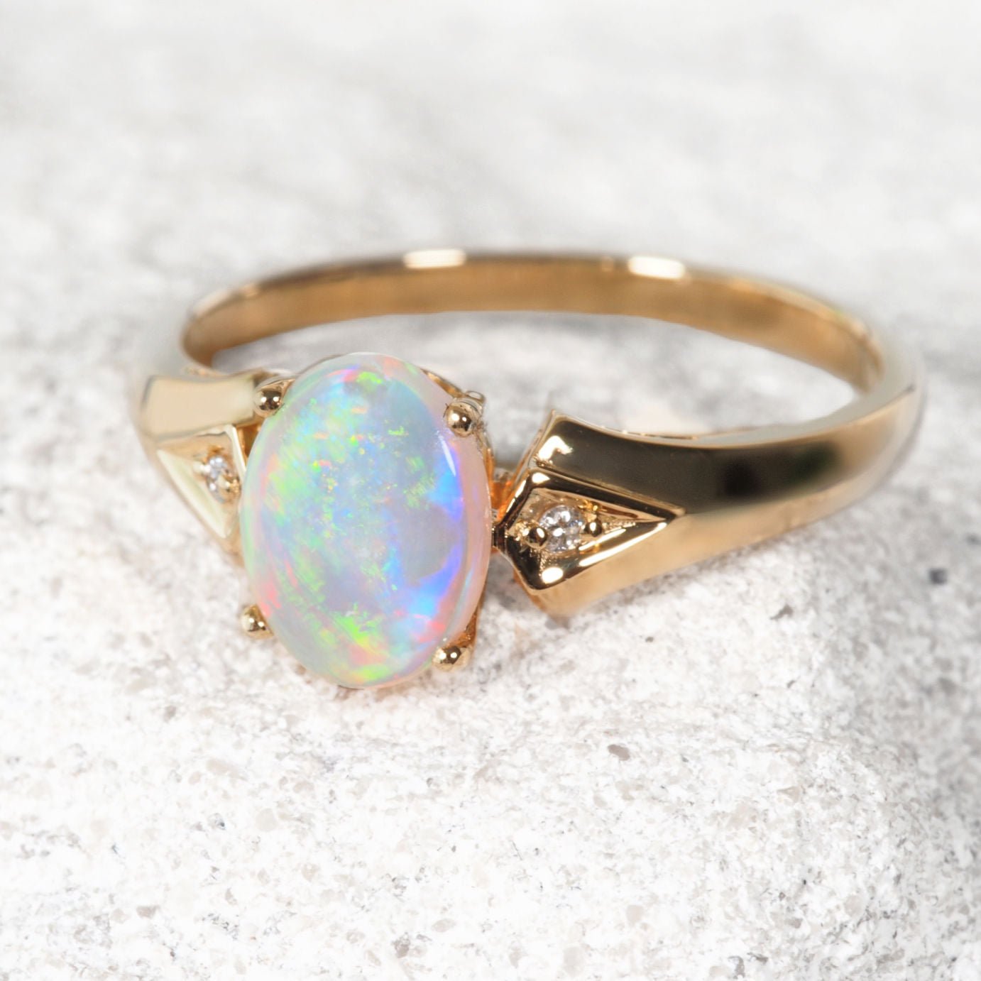 'Hera' Crystal Opal Ring 14ct Gold