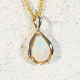 australian opal pendant set in 14ct gold 