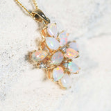 opal pendant set with 10 colourful australian crystal opals