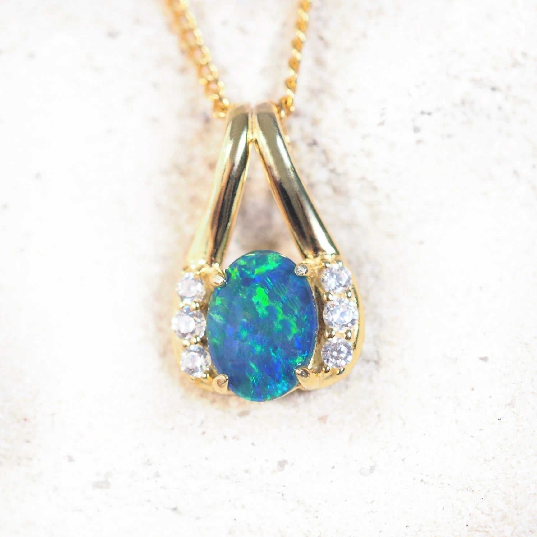 opal and crystal pendant