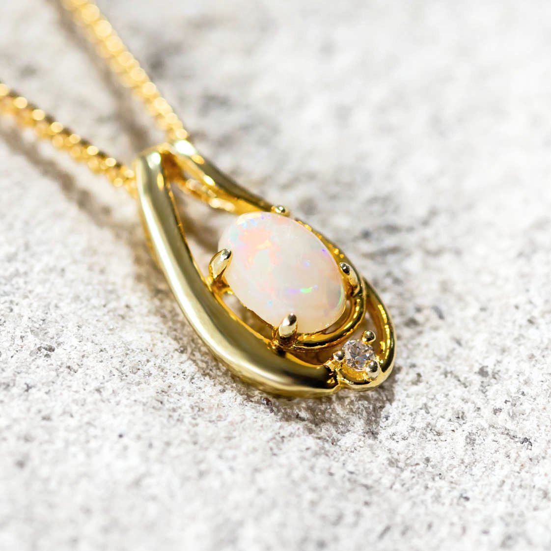 opal and crystal pendant