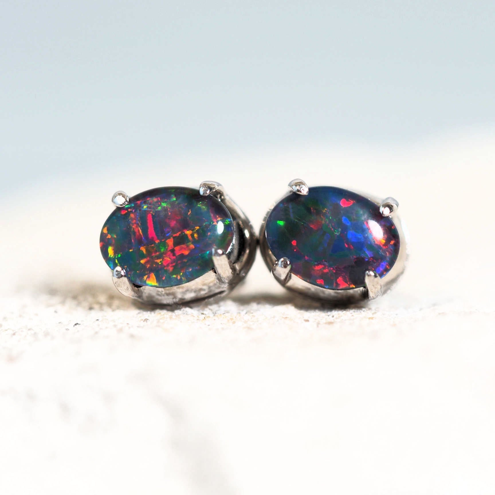 australian opal earrings