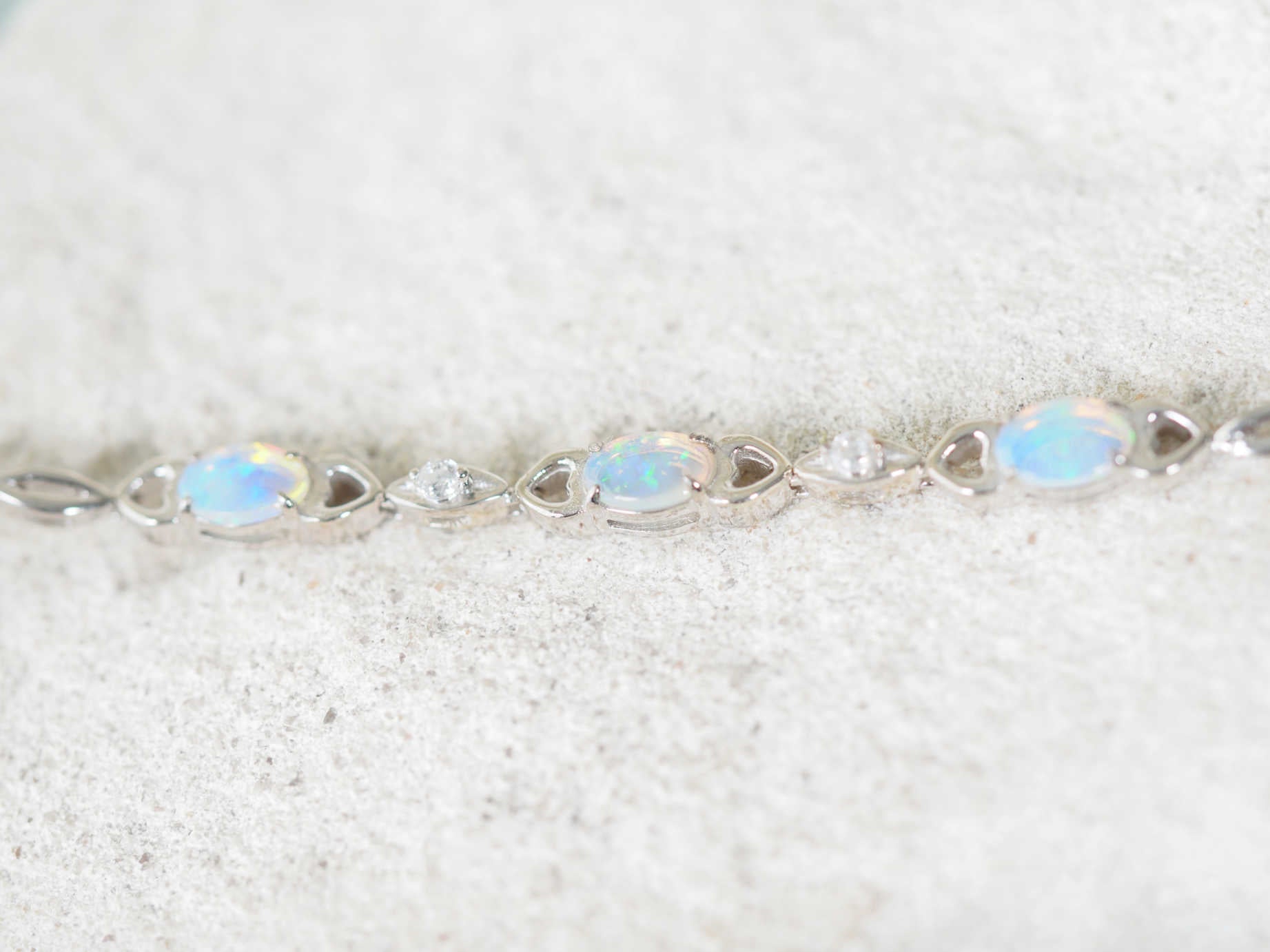 Blue and green opal bracelet with solid crystal opals and sparkling diamantés