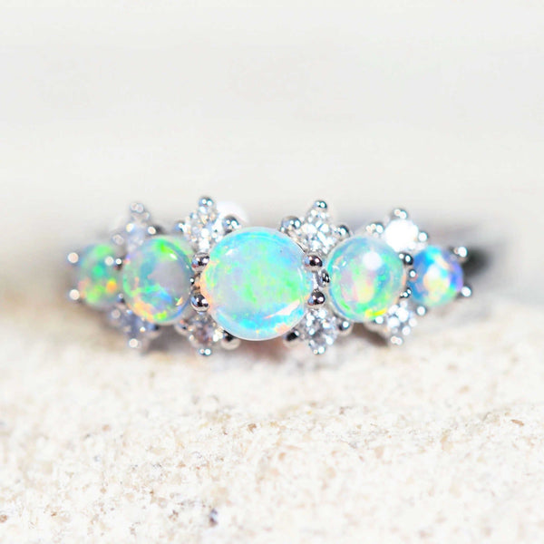 'Riona' 14ct White Gold Crystal Opal Ring