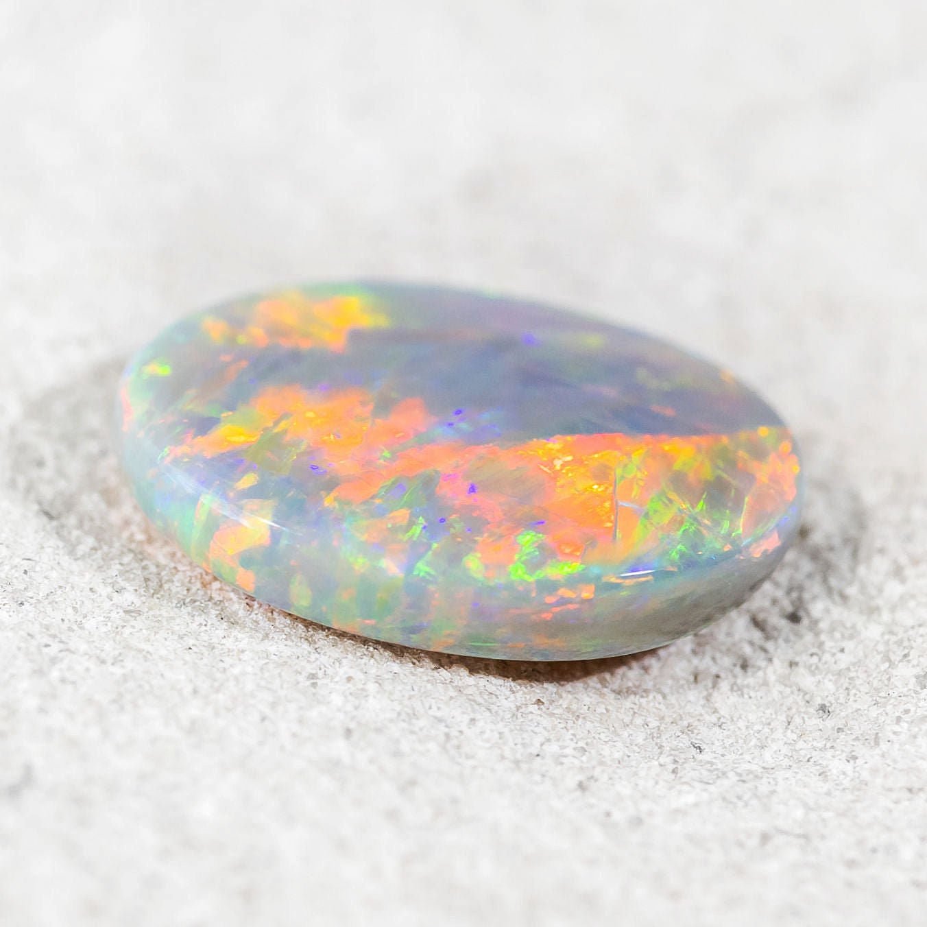 Round-oval Lightning Ridge opal ‘Star of the Outback’ ideal for pendant or gemstone collection