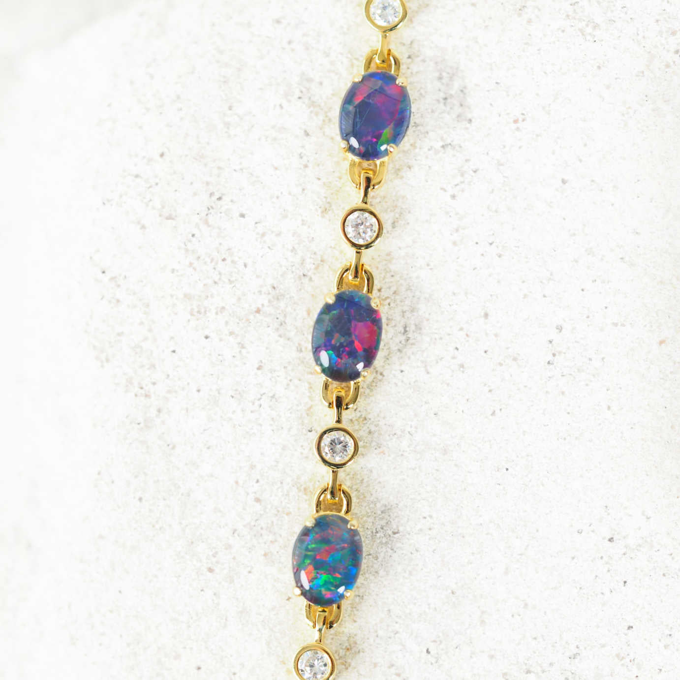 Opal bracelet with colourful stones and diamantes