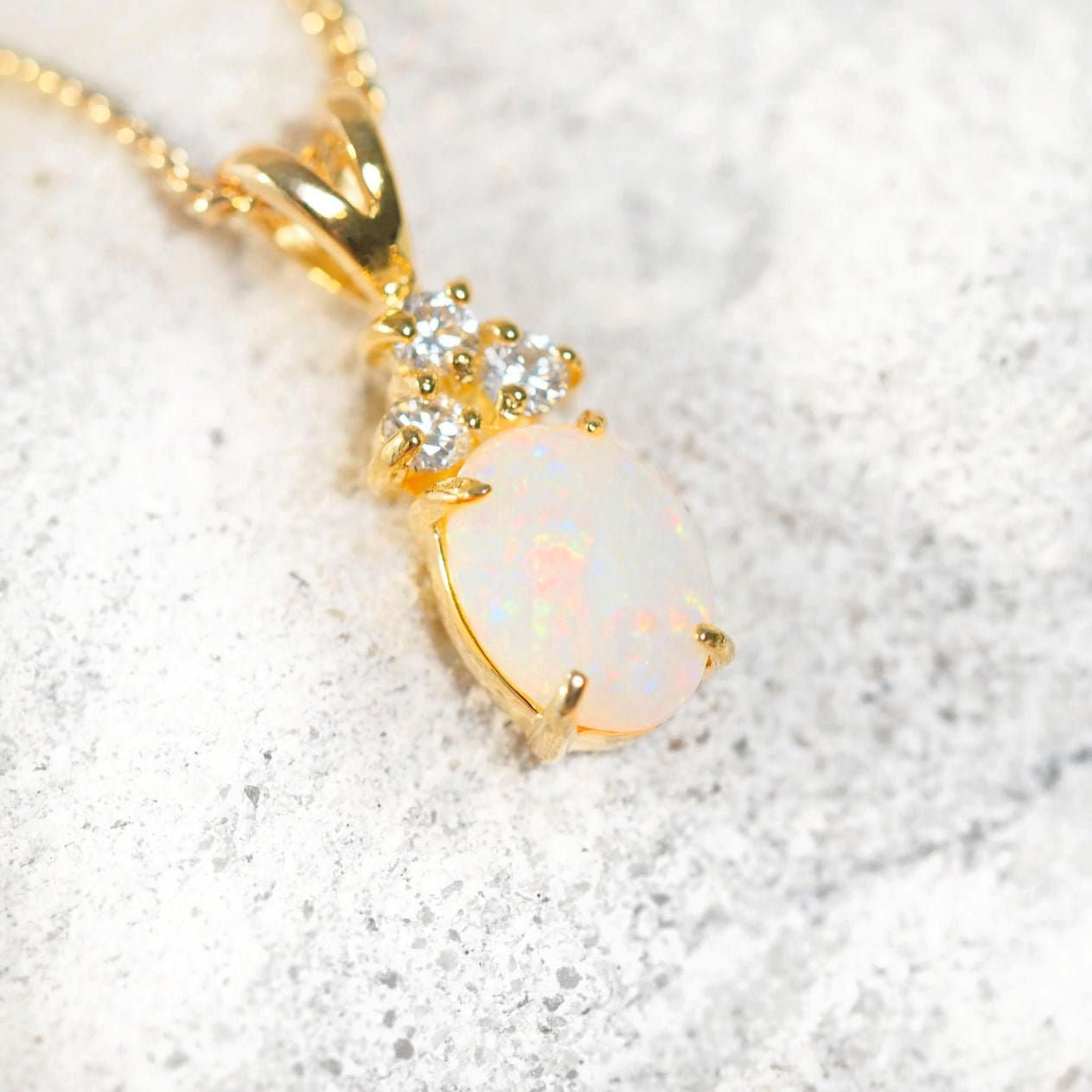 opal pendant with crystals