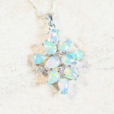 crystal opal pendant set in 18ct white gold