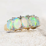 'Aitana' Gold Australian Crystal Opal Ring - Black Star Opal