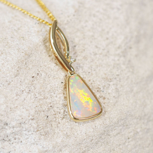 multi-coloured south australian crystal opal pendant