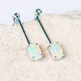 pastel coloured crystal opal white gold earrings