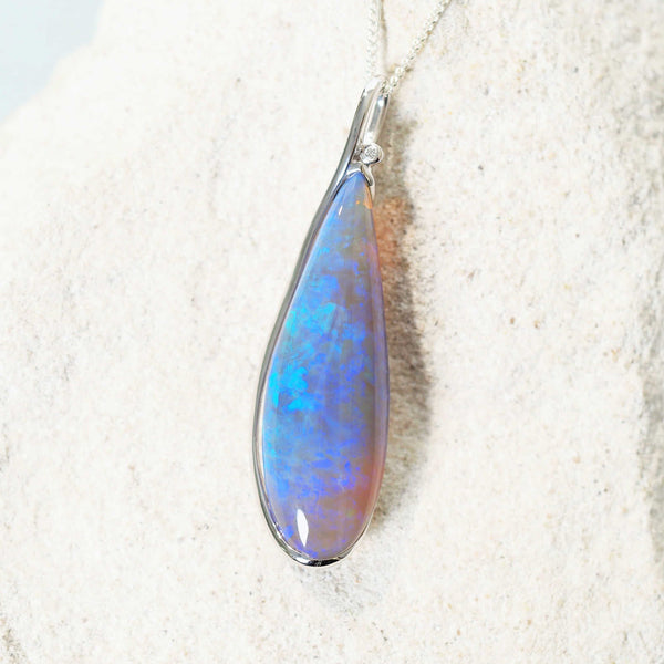 blue and green lightning ridge opal necklace