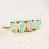 'Daniela' Gold Australian Crystal Opal Ring - Black Star Opal