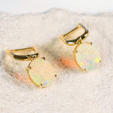 'Delphine' Gold Australian Crystal Opal Earrings - Black Star Opal