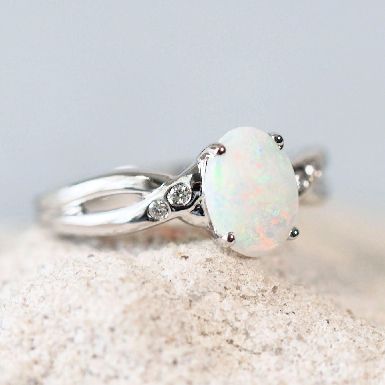 australian opal gold engagement ring