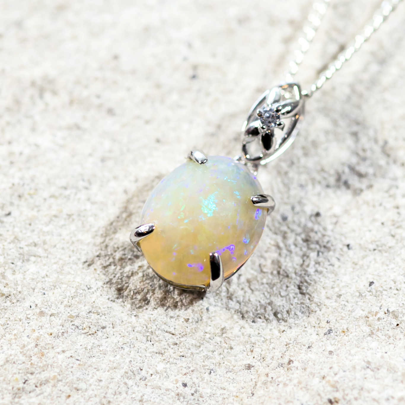 Kaliyah' Silver Crystal Opal Pendant Black Star Opal