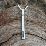 ‘Pendulum’ Silver Australian Doublet Opal Necklace Pendant - Black Star Opal