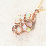 multi-colour crystal opal rose gold necklace pendant