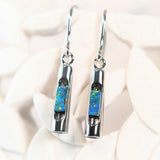 multi-colour australian opal earirngs set in silver