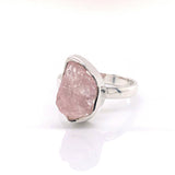 Silver Morganite Gemstone Ring - Black Star Opal