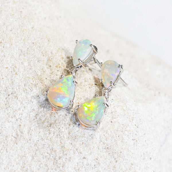 Australian Opal Earrings  Opal Jewellery  Black Star Opal