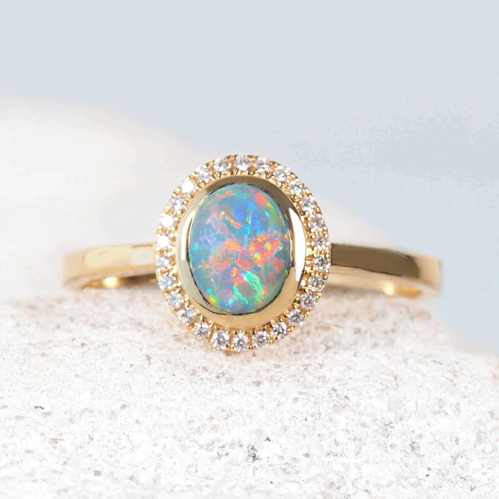 Women's Opal Rings - Black Star Opal