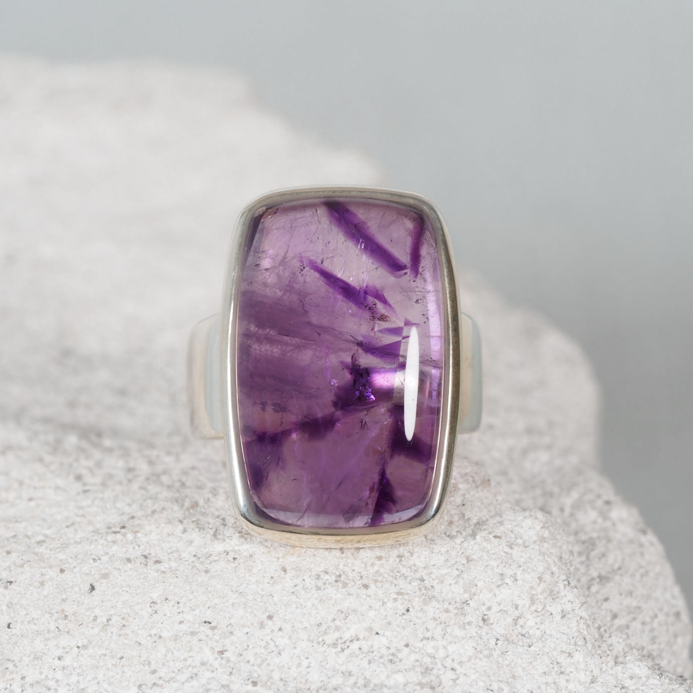 'Roxie' Amethyst Silver Gemstone Ring