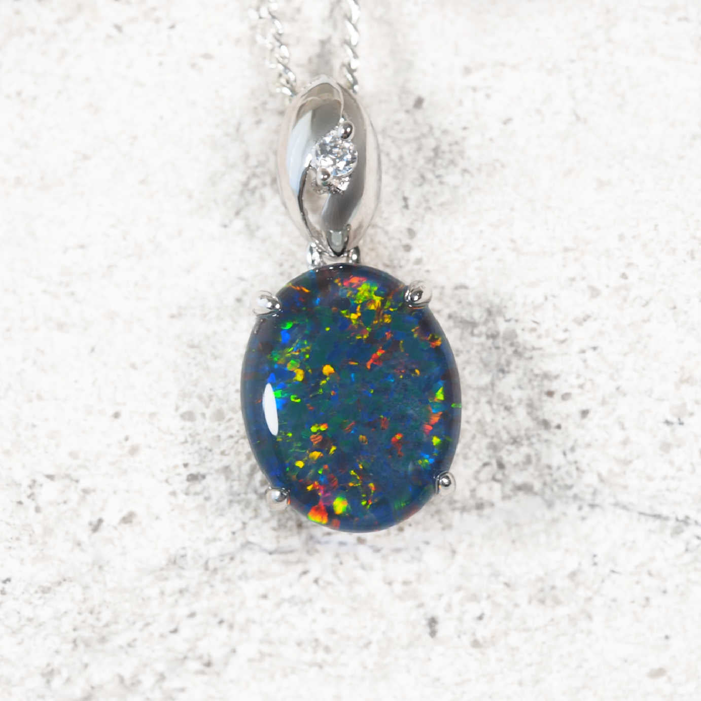 'Serena' Triplet Opal Pendant Silver
