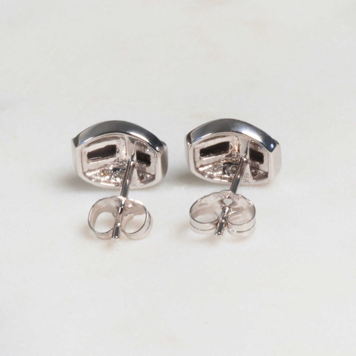 'Clarice' Doublet Opal Earrings 14ct White Gold