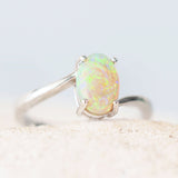 opal ring white gold