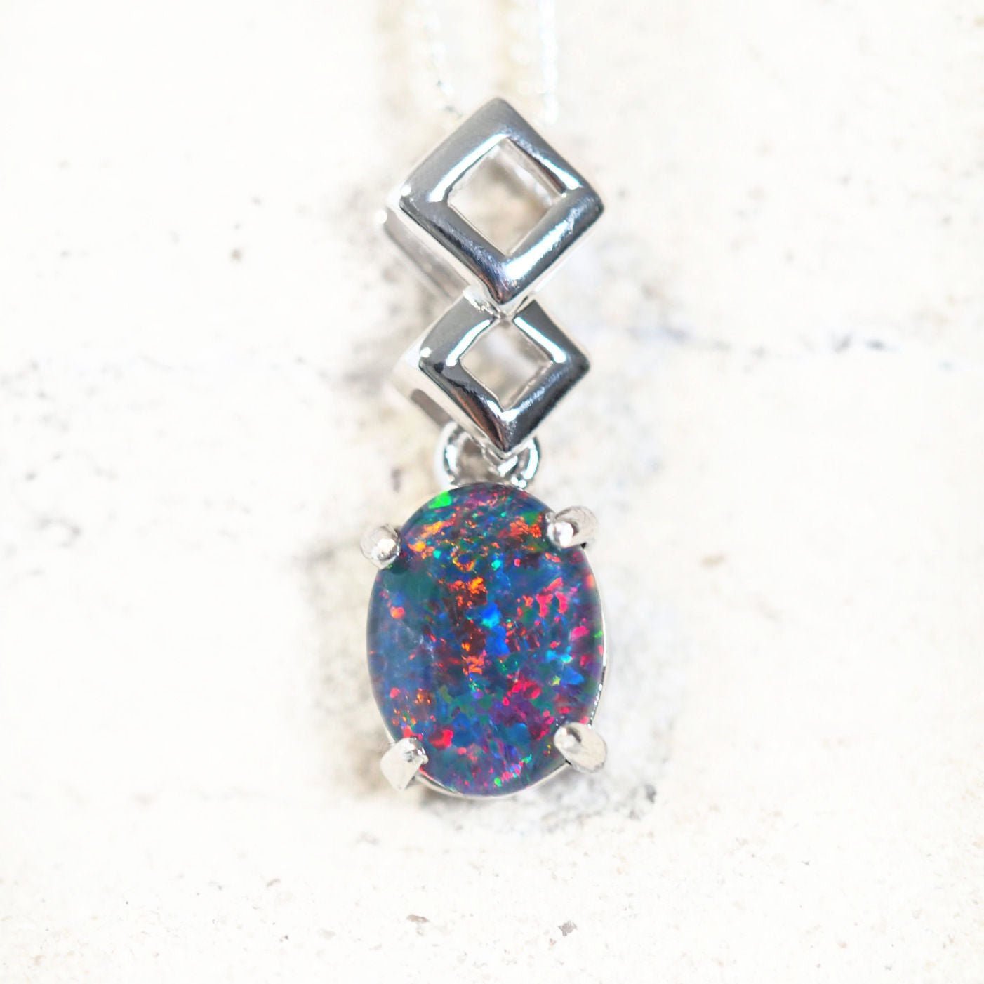 colourful opal pendant 