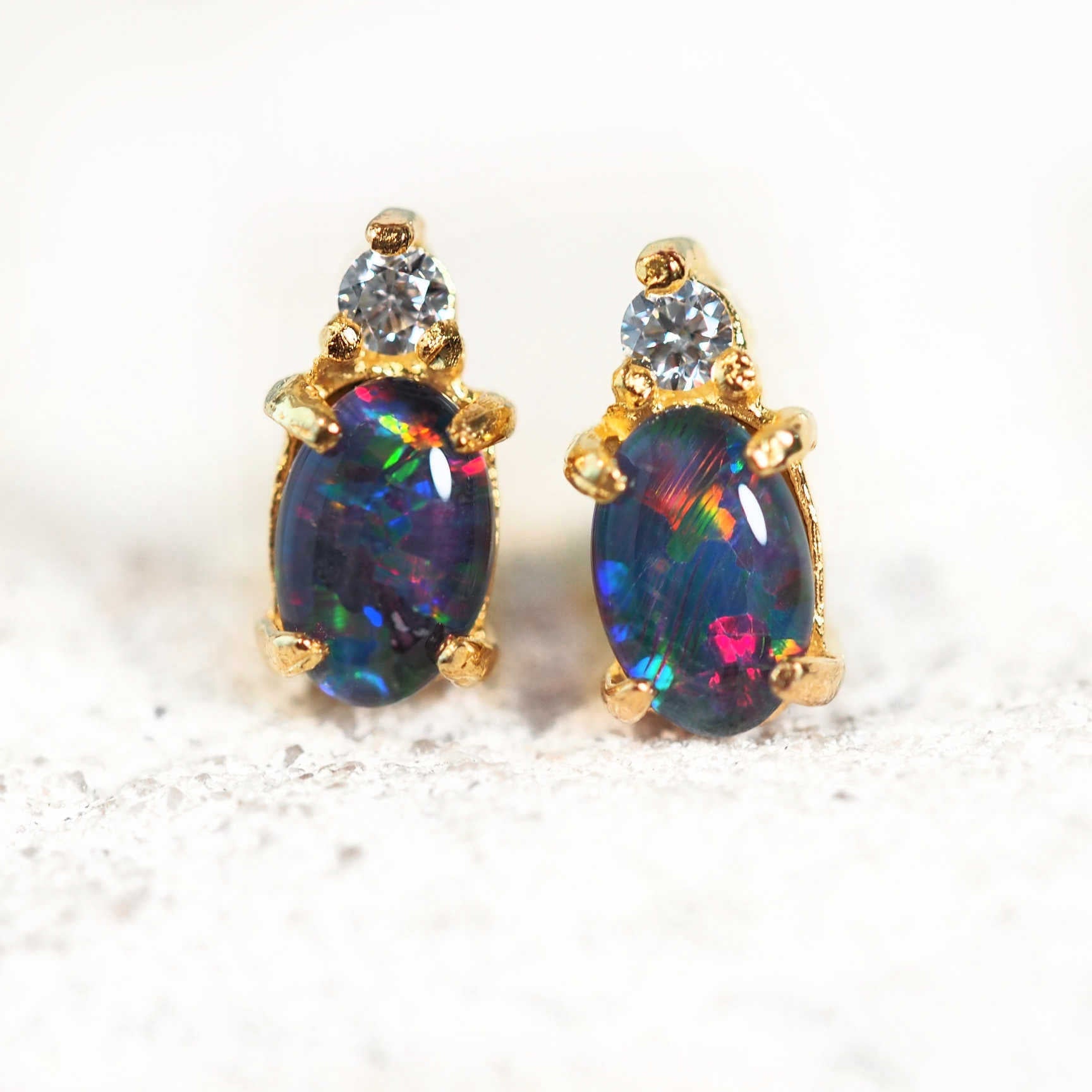 australian triplet opal earirngs