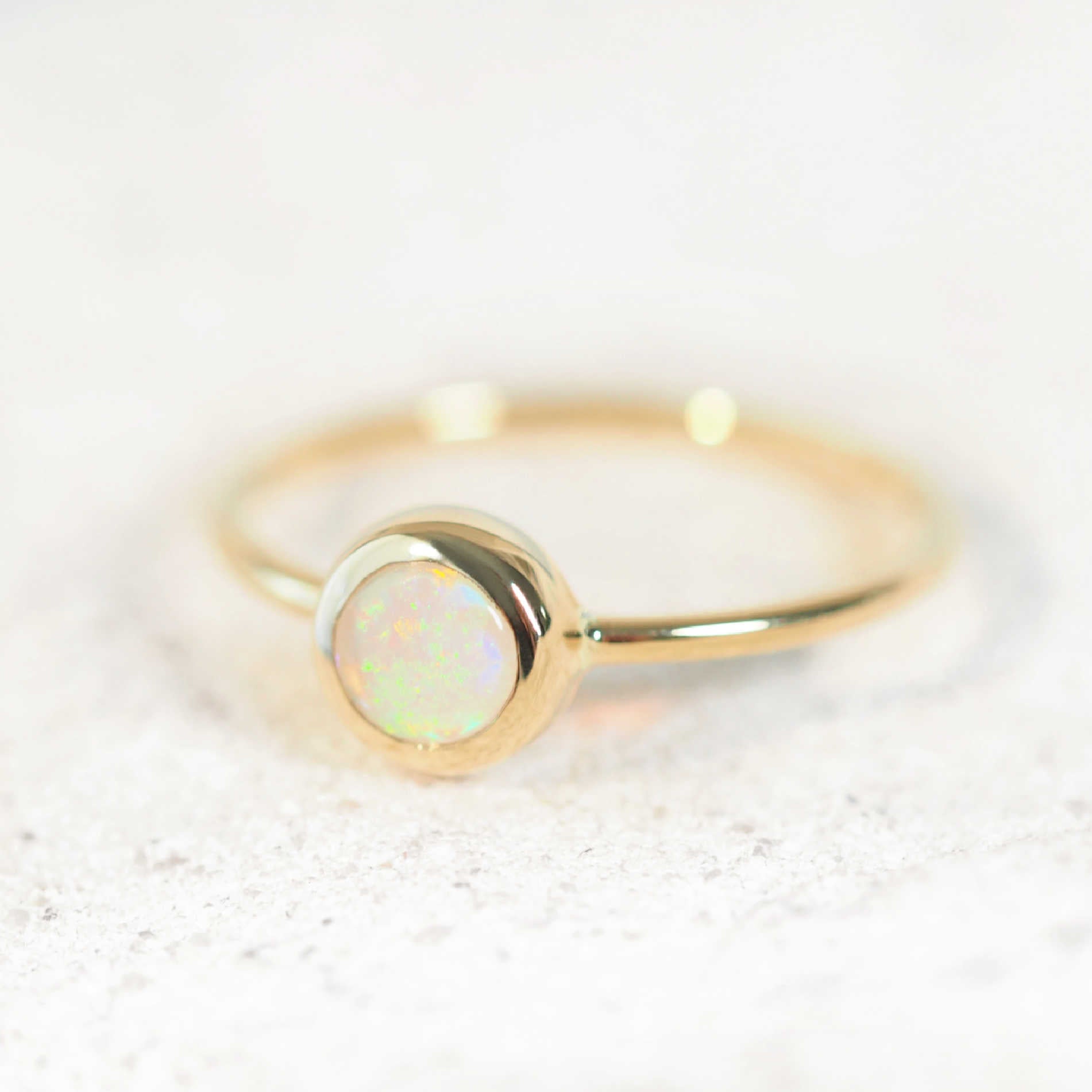 lightning ridge crystal opal ring