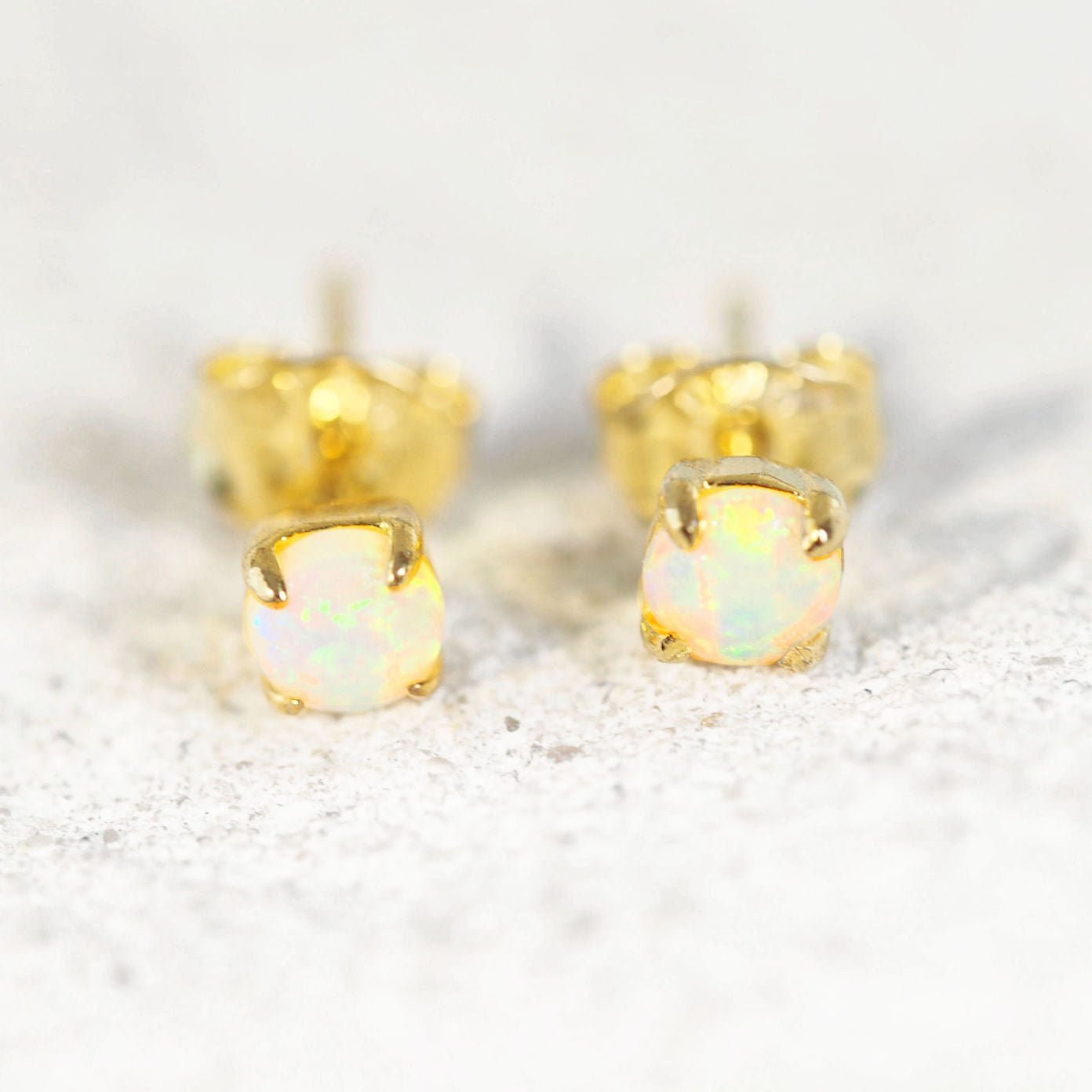 crystal opal stud earrings 