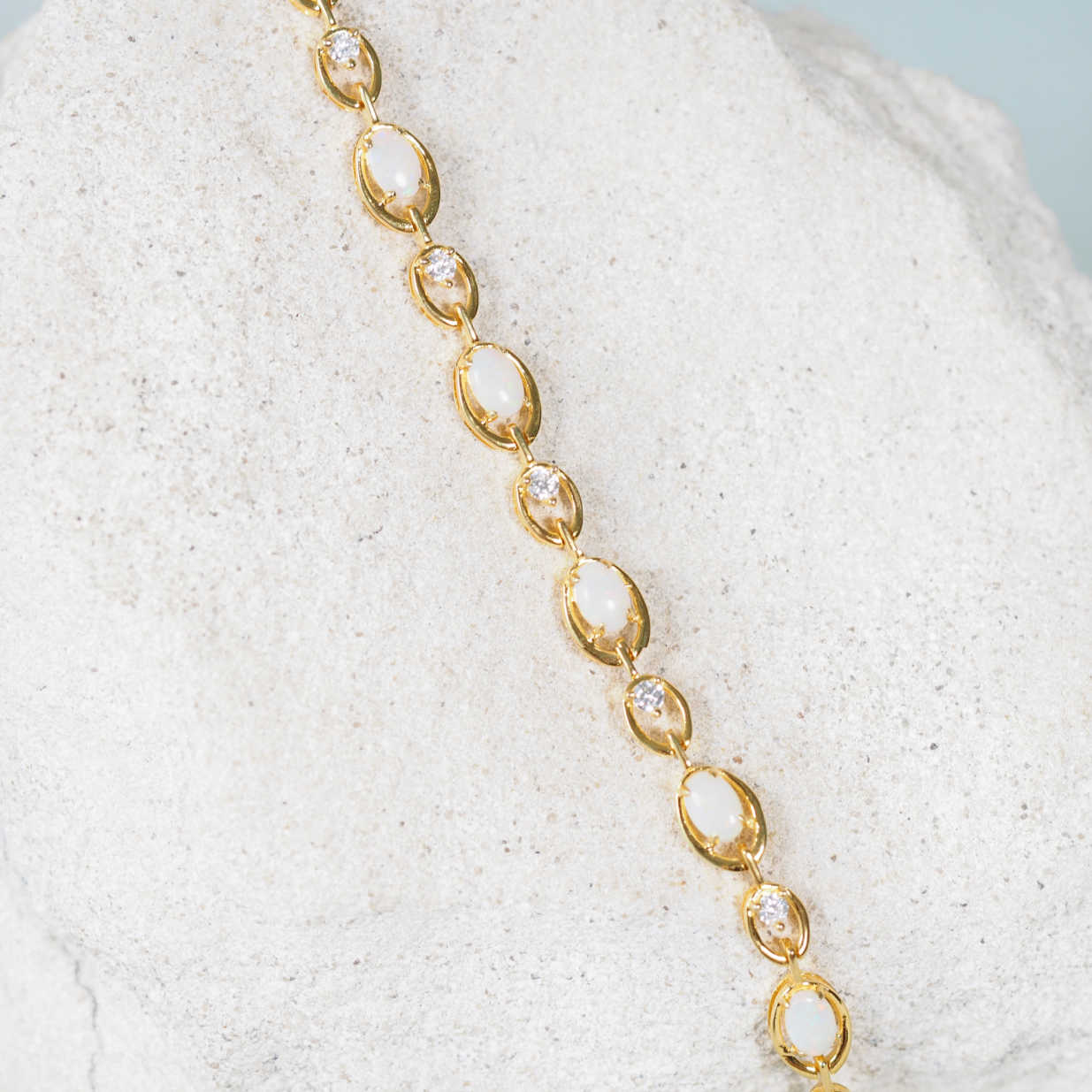 Gold plated silver with opal stones